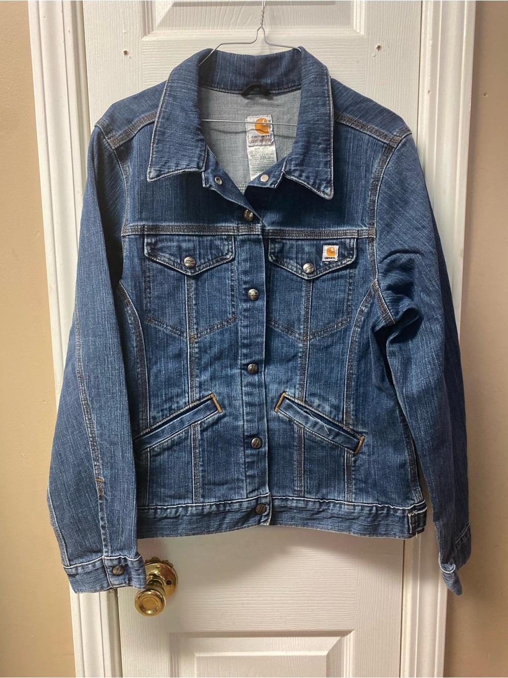 Carhartt Women's Dark Blue Denim Trucker Jacket